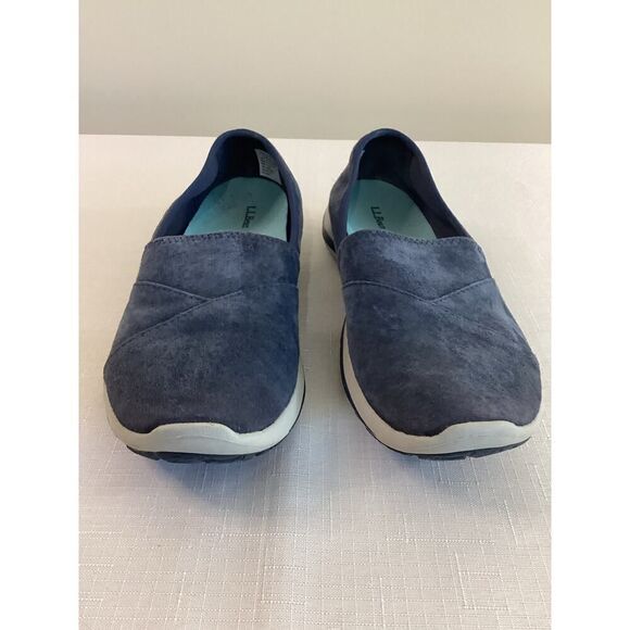L.L. Bean Women's Back Cove Blue Nubuck Slip On Size 7.5 - Picture 3 of 12
